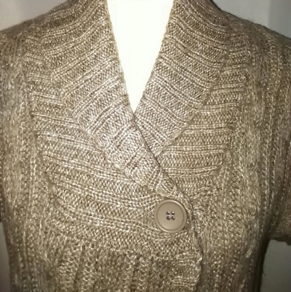NWOT gorg caramel marled short sleeve sweater - Picture 3 of 3